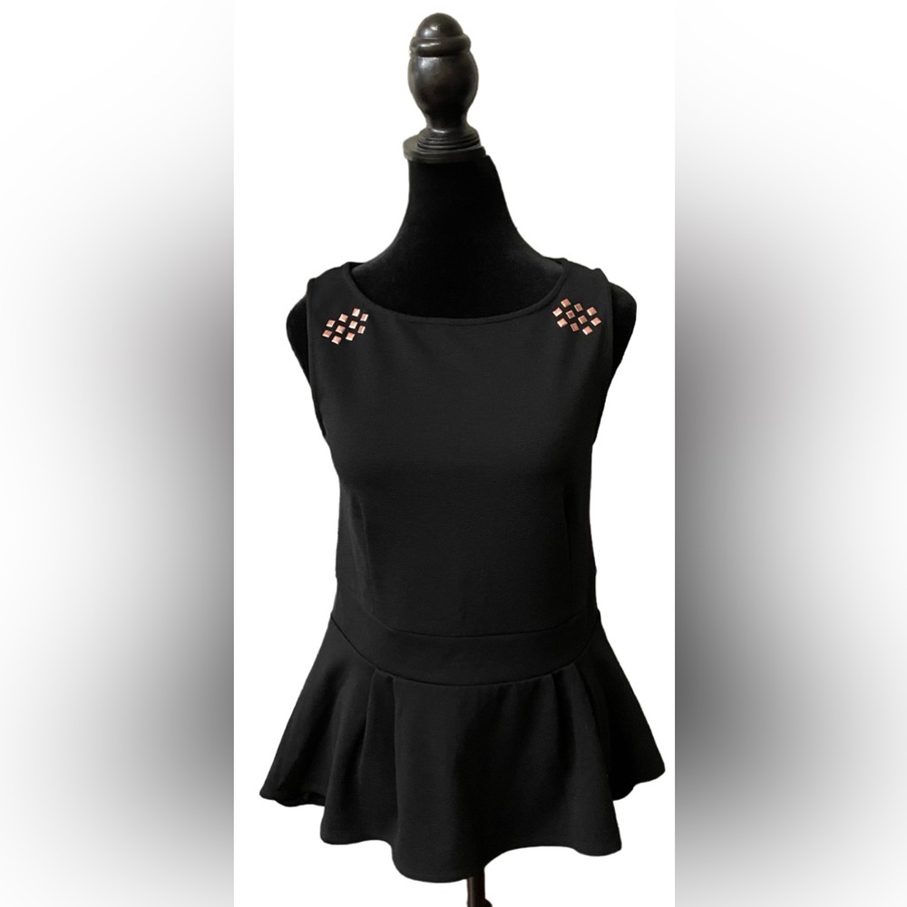 Mossimo Supply Company: Black Peplum Bell Bottom Top